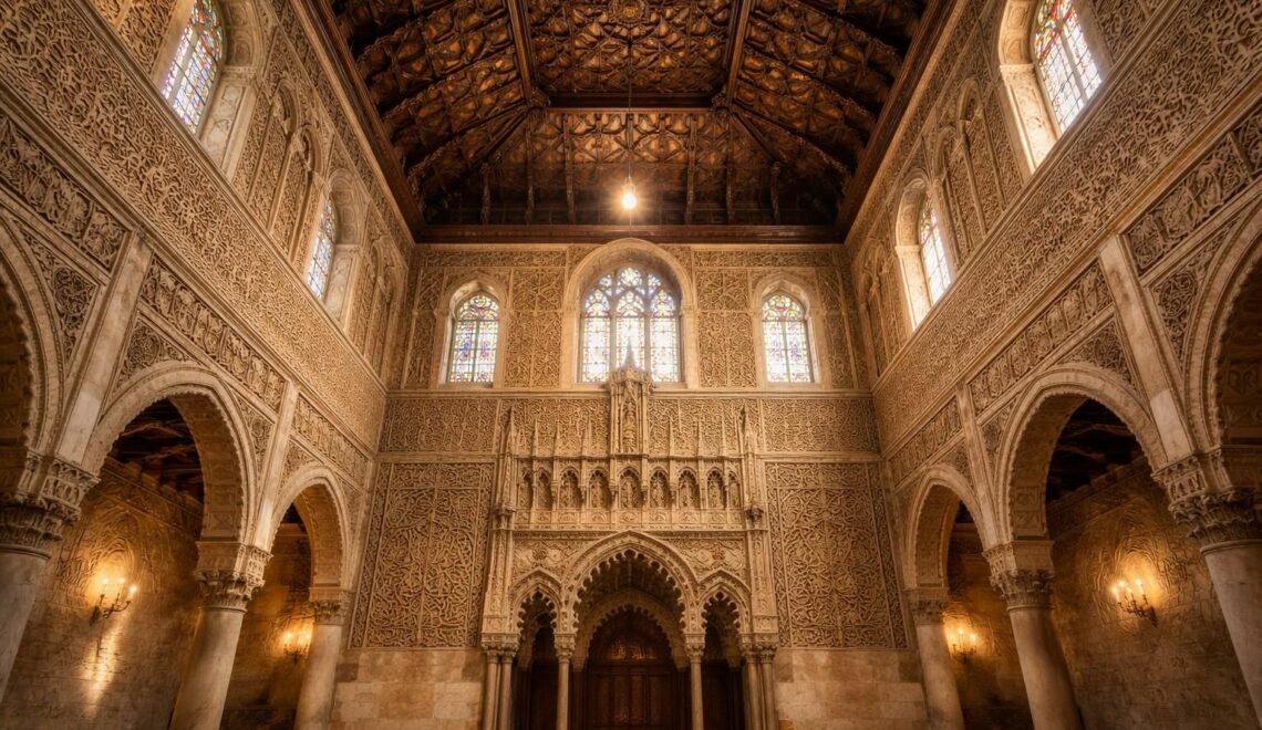 découvrez les secrets architecturaux fascinants de la synagogue el tránsito à tolède, un chef-d'œuvre historique riche en art et en culture.