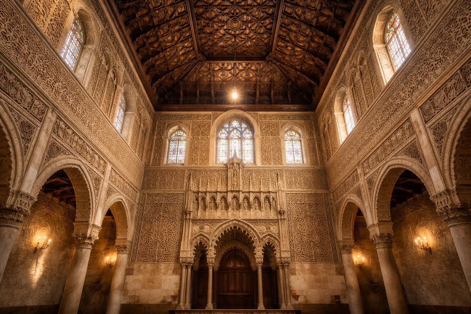 découvrez les secrets architecturaux fascinants de la synagogue el tránsito à tolède, un chef-d'œuvre historique riche en art et en culture.