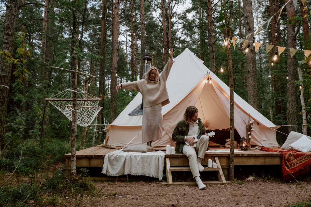 destination de camping romantique